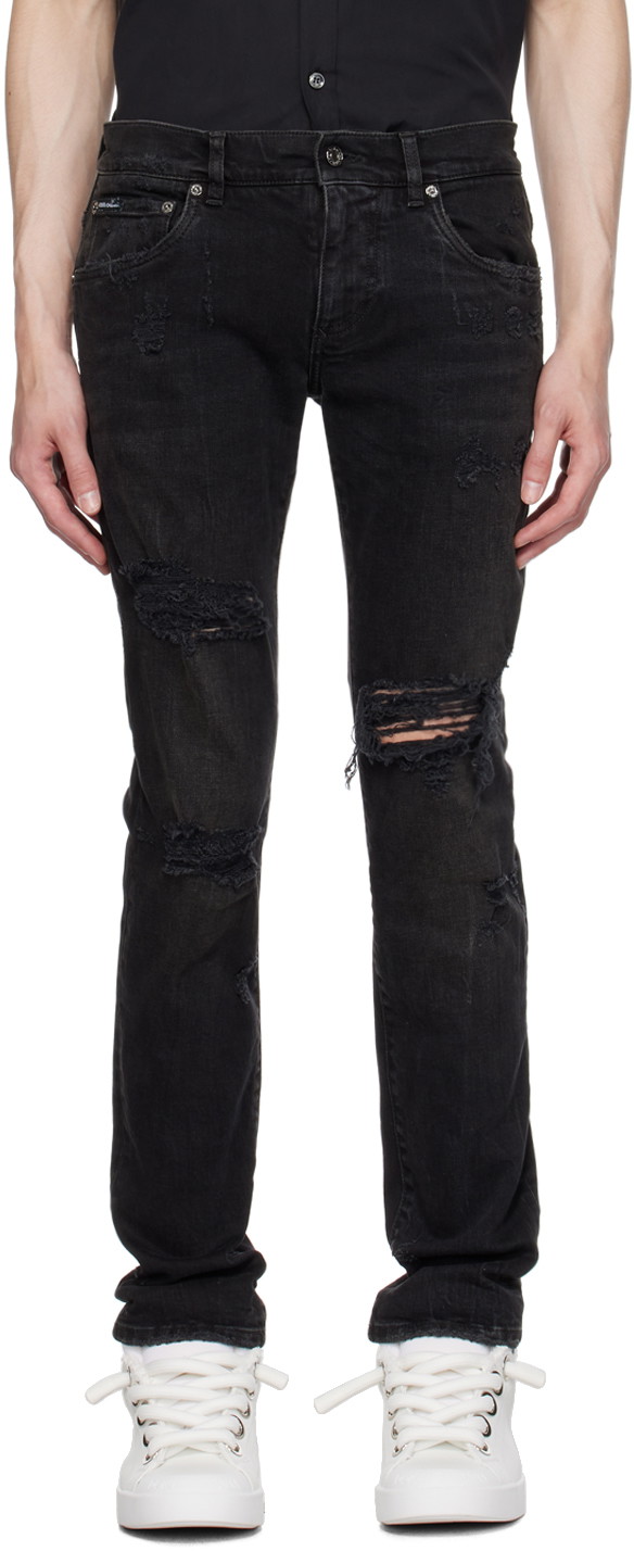 Farmer Dolce & Gabbana Black Five-Pocket Jeans Fekete | GY07LDG8JK0