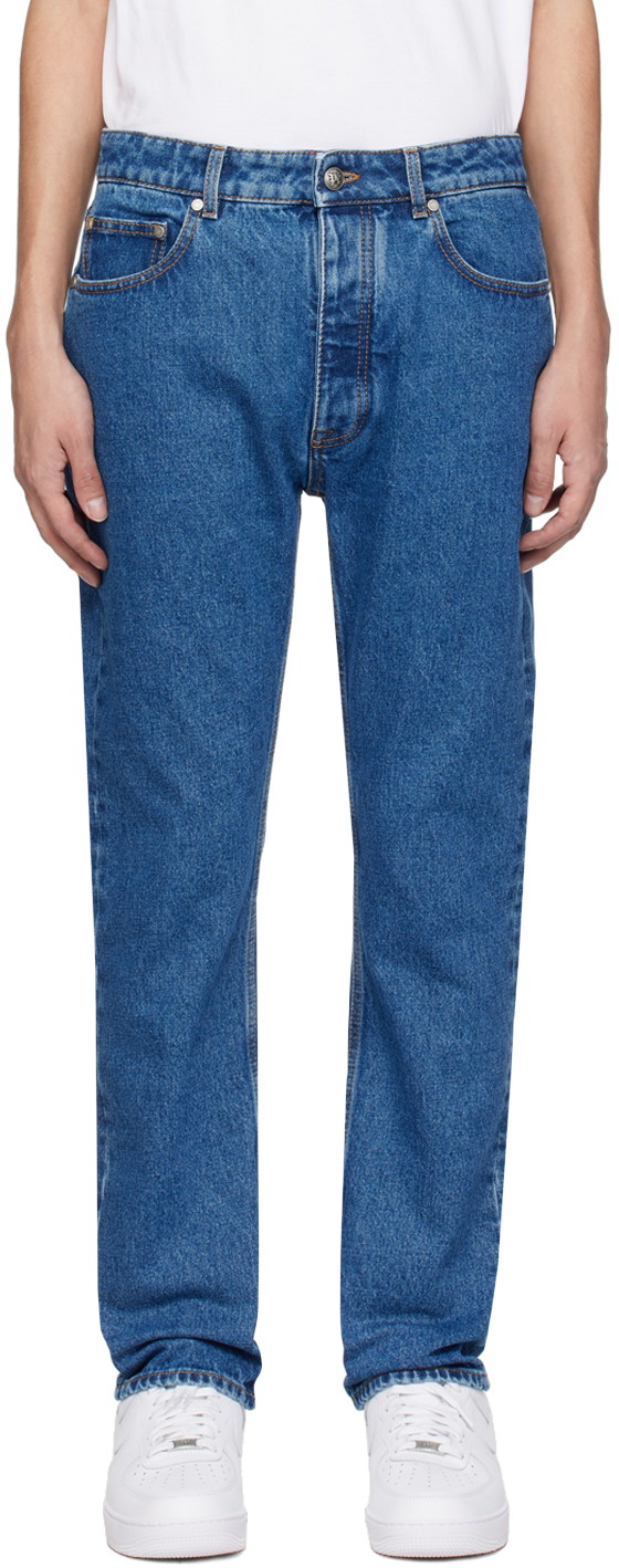 Farmer Palm Angels Monogram Jeans Sötétkék | PMYA039R24DEN0014010