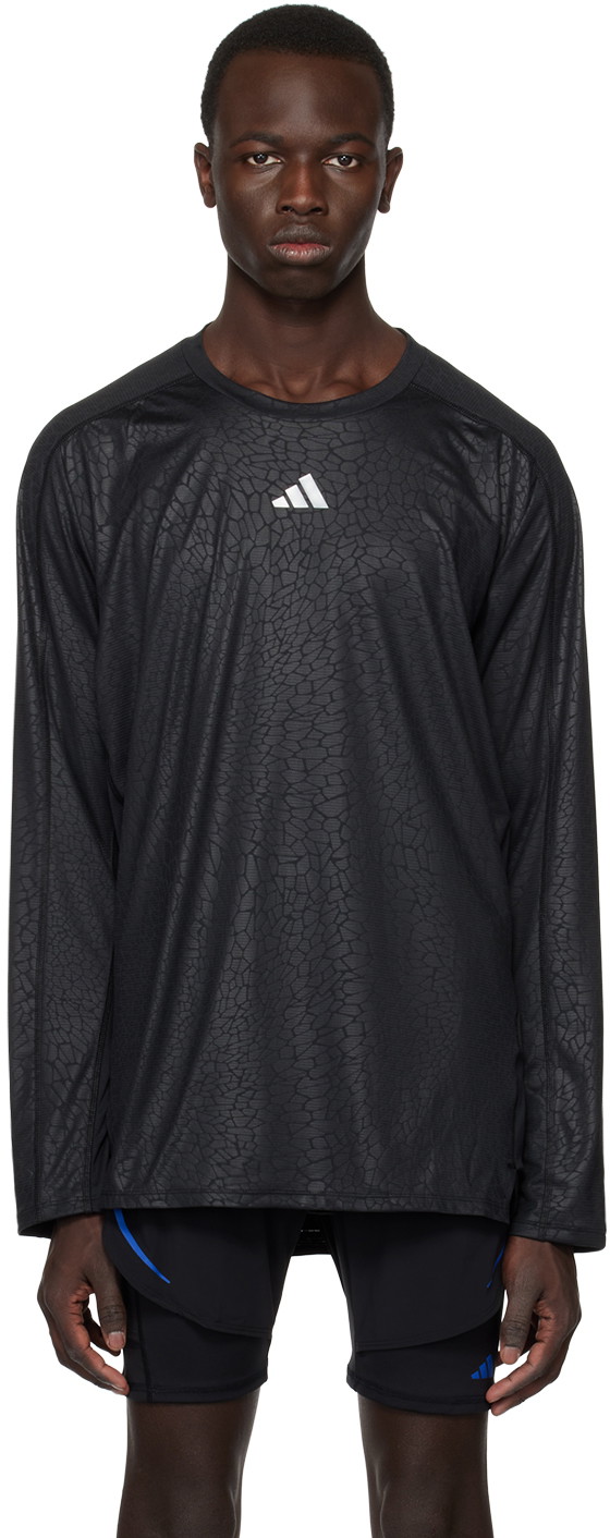 Póló adidas Performance Black Workout Long Sleeve T-Shirt Fekete | HS7495
