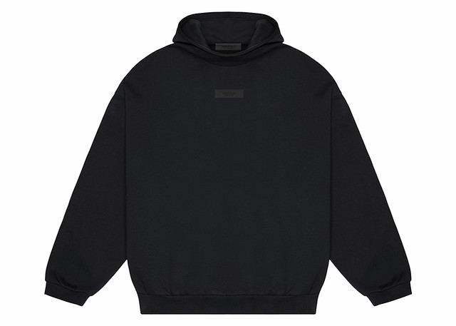 Sweatshirt Fear of God Essentials Chest Logo Hoodie Jet Black/Jet Black Fekete | 192250500126861