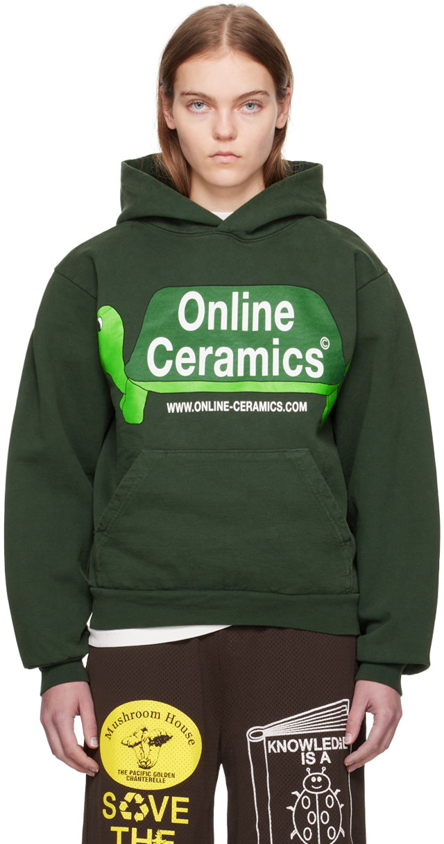 Sweatshirt Online Ceramics Long Turtle Hoodie Zöld | Long Turtle Logo