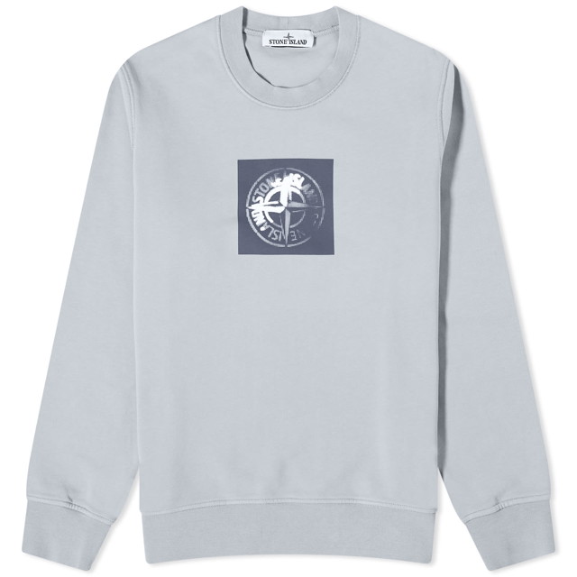 Pulóver Stone Island Institutional One Badge Print Crewneck Szürke | 801566559-V0064