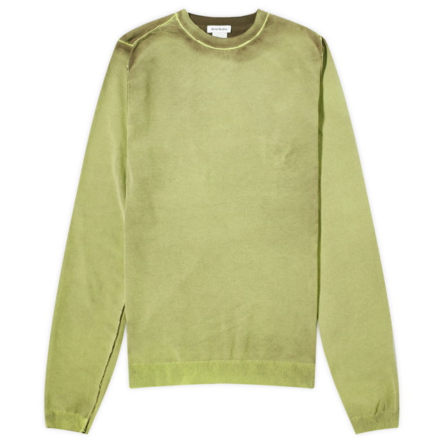 Sweatshirt Acne Studios Fitted Logo Knit Top Zöld | A60498-ABE