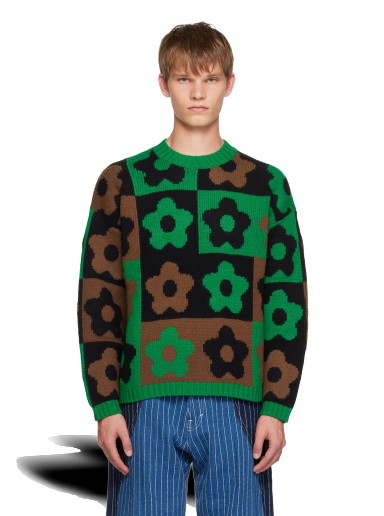 Pulóver KENZO Paris Boke Flower Checkerboard Sweater Szürke | FD65PU4043CH