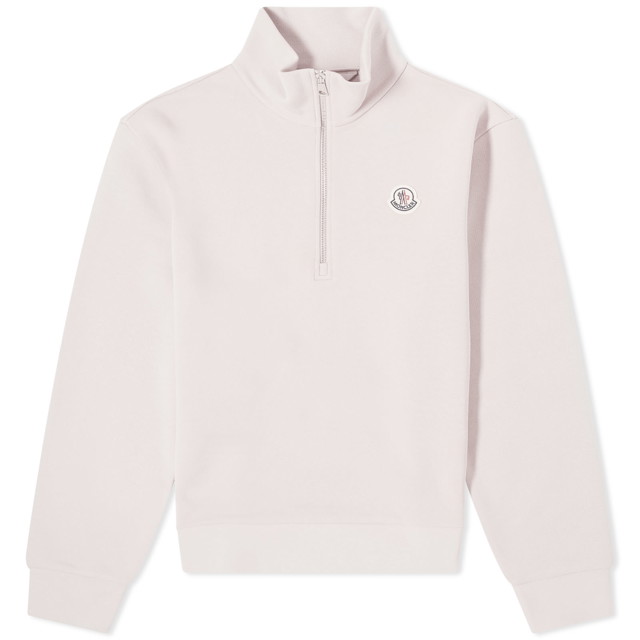 Pulóver Moncler Men's Badge Logo Quarter Zip Sweat Lilac Fehér | 8G000-22-899V4-64D