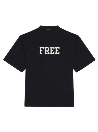 Póló Balenciaga Wide Fit Free T-Shirt Fekete | 661715TKVD31070