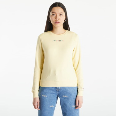 Sweatshirt Tommy Hilfiger Regular Color Serif Sweatshirt Sárga | DW0DW15648 ZHO, 3