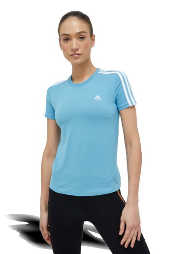 Póló adidas Originals Essentials Slim 3-Stripes T-Shirt Kék | IC0631