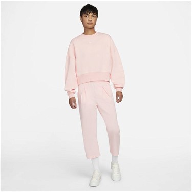 Sweatshirt Nike Sportswear Collection Essentials Oversized Fleece Crew Sweatshirt Rózsaszín | DJ7665-610, 3