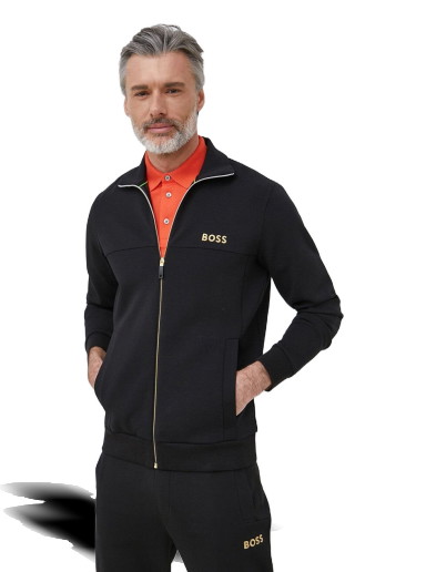 Sweatshirt BOSS Embroided Logo Zip-Up Sweatshirt Fekete | 50482899