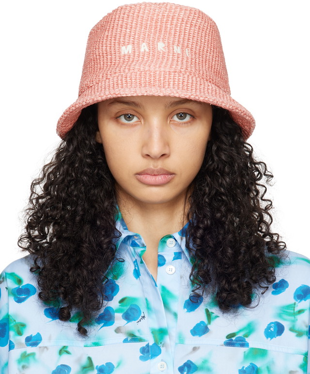 Kalapok Marni Embroidered Bucket Hat Rózsaszín | CLMC0067S1 UAC004