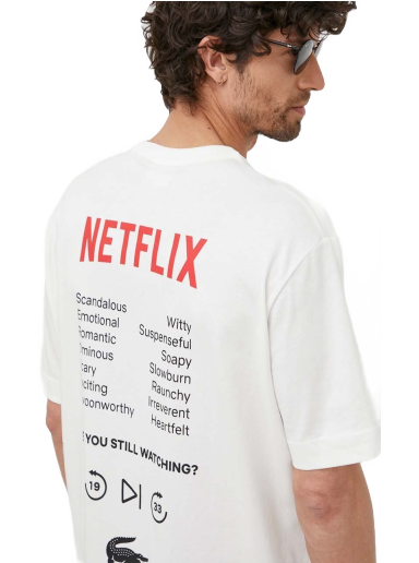 Póló Lacoste x Netflix Loose Fit Organic Cotton T-shirt Fehér | TH7343