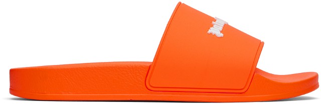 Sneakerek és cipők Palm Angels Orange Logo Pool Slides 
Narancssárga | PMIC011F24MAT0016666