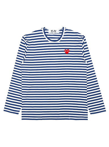 Póló Comme des Garçons PLAY Striped Big Heart Tee Sötétkék | AZ T164 051 2