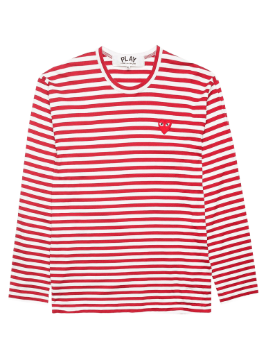 Póló Comme des Garçons PLAY Striped T-Shirt 
Piros | AZ T164 051 4