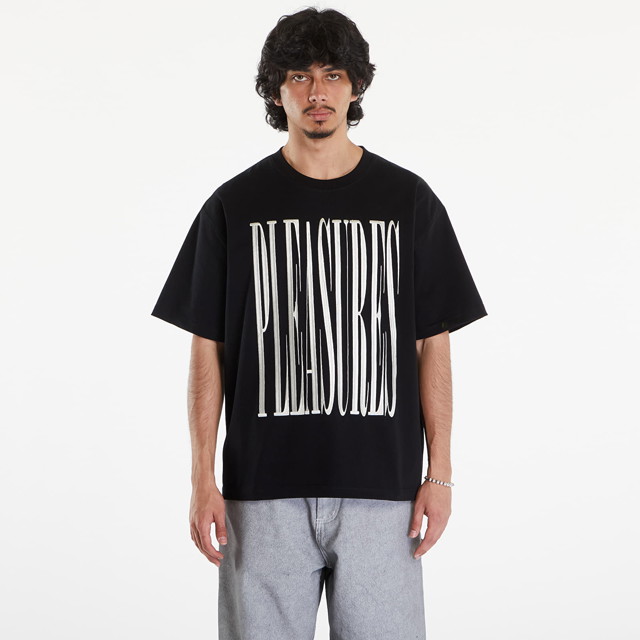 Póló Pleasures Stretch Heavyweight T-Shirt Black Fekete | P24SU009 BLACK