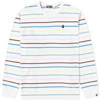 Stripe Long Sleeve T-Shirt White