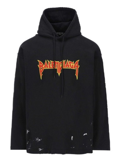 Sweatshirt Balenciaga Metal Vintage Hoodie Fekete | 698083TMV891055