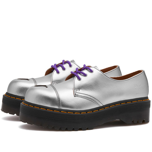 Sneakerek és cipők Dr. Martens Women's x MadeMe 1461 Quad in Silver Alumix, Size UK 3 | END. Clothing Fémes | 32162040