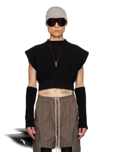 Pulóver Rick Owens Cropped Sweater Fekete | RR02C7690 CHWSR