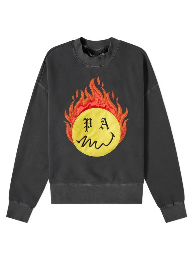 Sweatshirt Palm Angels Burning Head Crew Sweatshirt Fekete | PMBA026R21FLE0051018