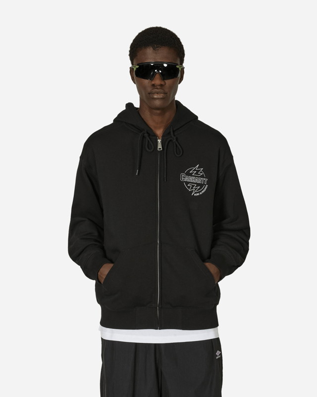 Sweatshirt Carhartt WIP Hooded Ablaze Jacket Black Fekete | I033623 K02XX