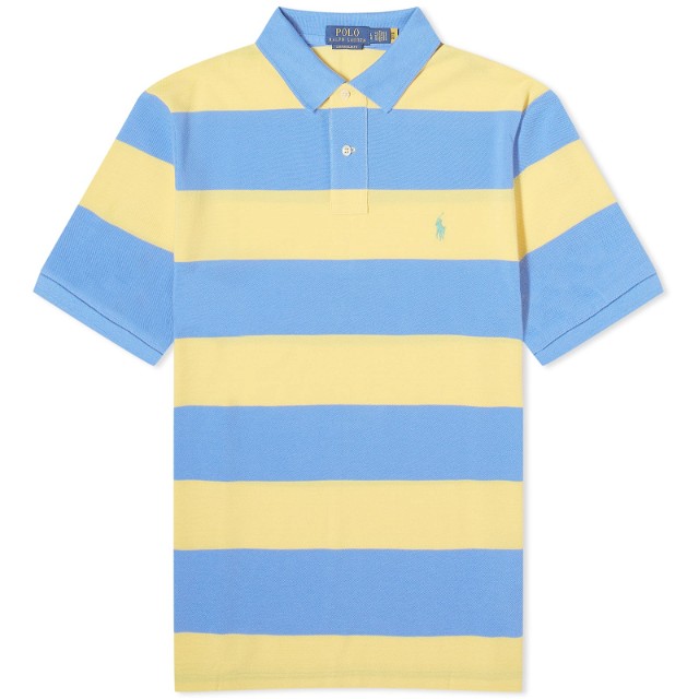 Block Stripe Polo Shirt "Fall Yellow/Summer Blue"