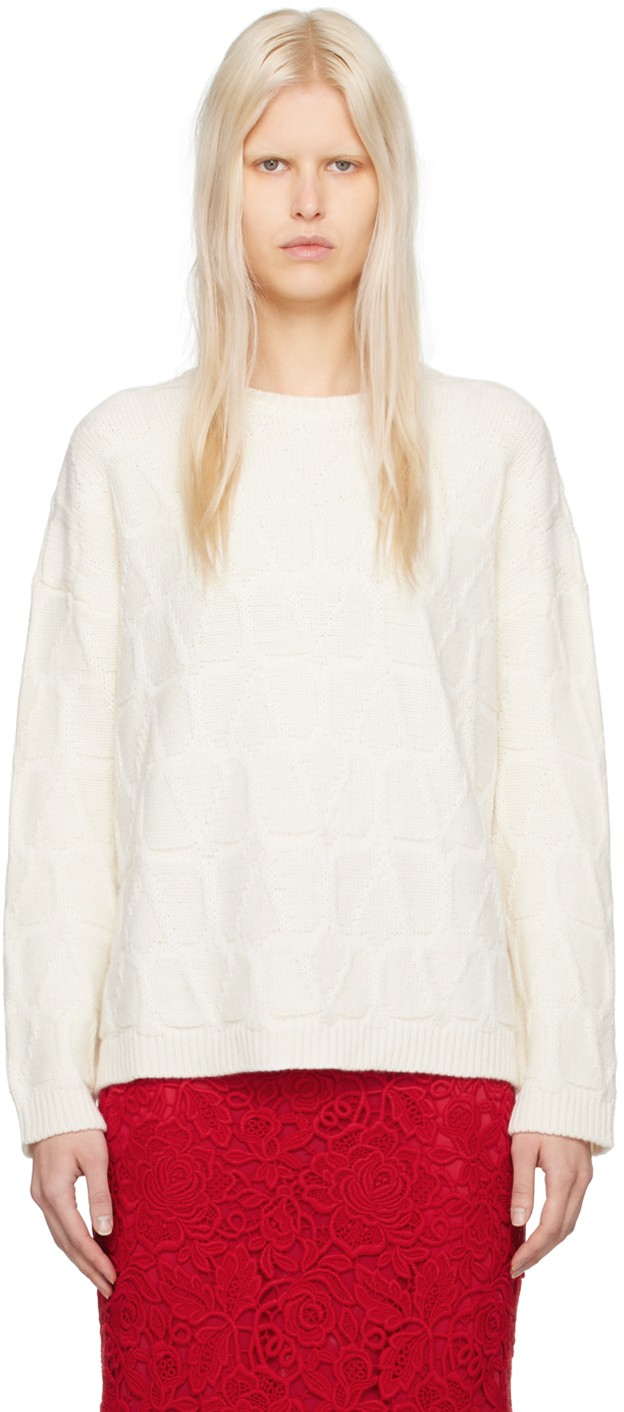 Pulóver Valentino Valentino Crepe Couture Sweater "Off-White" Fő szín | 4B3KC52M8D5, 0