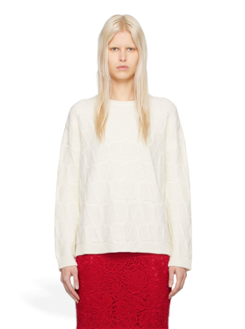 Valentino Crepe Couture Sweater "Off-White" 4B3KC52M8D5