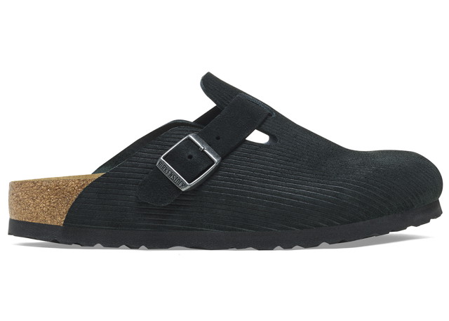 Sneakerek és cipők Birkenstock Boston Embossed Corduroy Suede Black Fekete | 1026127/1026172