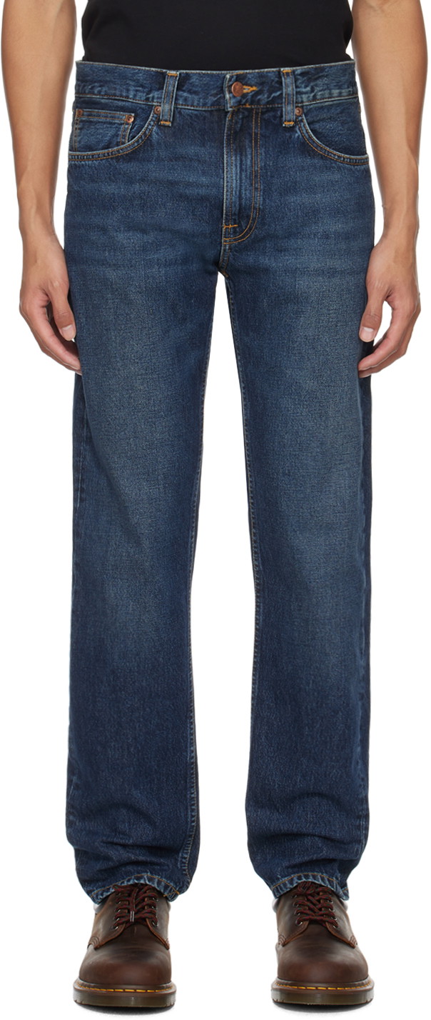 Farmer Nudie Jeans Gritty Jackson Jeans Sötétkék | 114491