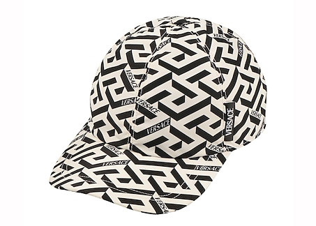 Kupakok Versace La Greca Print Baseball Hat Black White Fekete | 1001590-1A04542_5W040