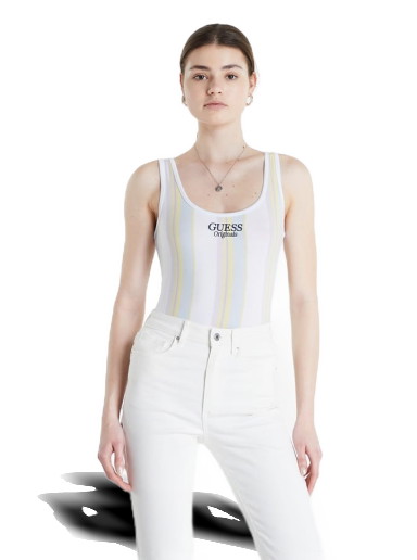 Bodyk GUESS Front Logo Striped Body Fehér | W2GP40K1D80-F0E1