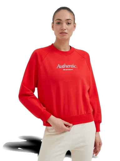 Sweatshirt New Balance Cotton Hoodie 
Piros | WT31557TRD