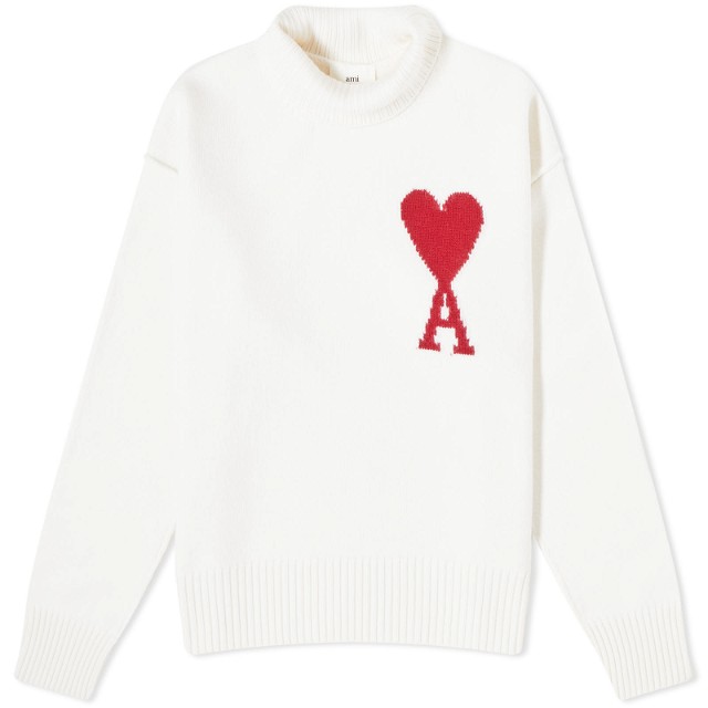 Ruházat AMI ADC Large Funnel Knit Sweater Fehér | BFUKS406-018-154