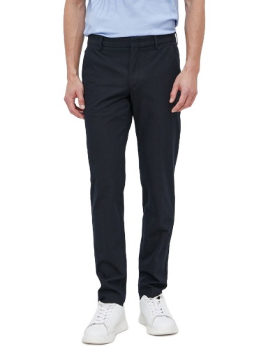 Nadrág BOSS Slim-Fit Trousers In a Cotton Blend With Stretch Sötétkék | 50487754