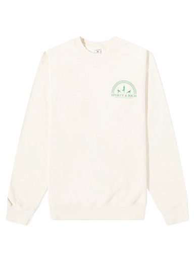 Pulóver Sporty & Rich Fitness Group Crewneck Bézs | CR471CR