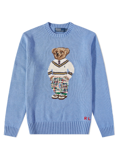 Pulóver Polo by Ralph Lauren Cricket Bear Crew Knit Kék | 710899222001