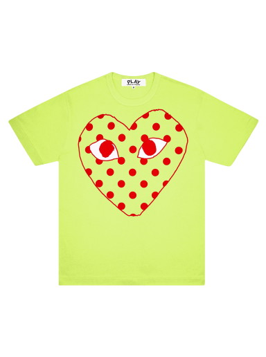 Póló Comme des Garçons PLAY Pastelle Polka Dot Logo T-Shirt Zöld | AZ T276 051 2