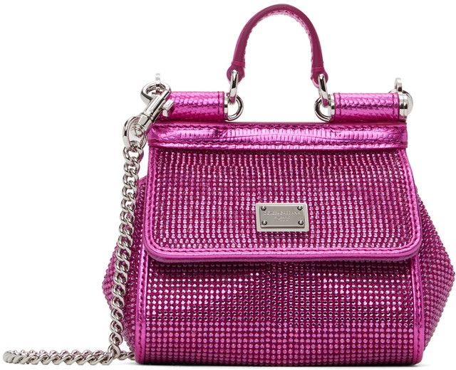 Kézitáskák Dolce & Gabbana Pink Mini Sicily Bag Orgona | BB6494 AO917