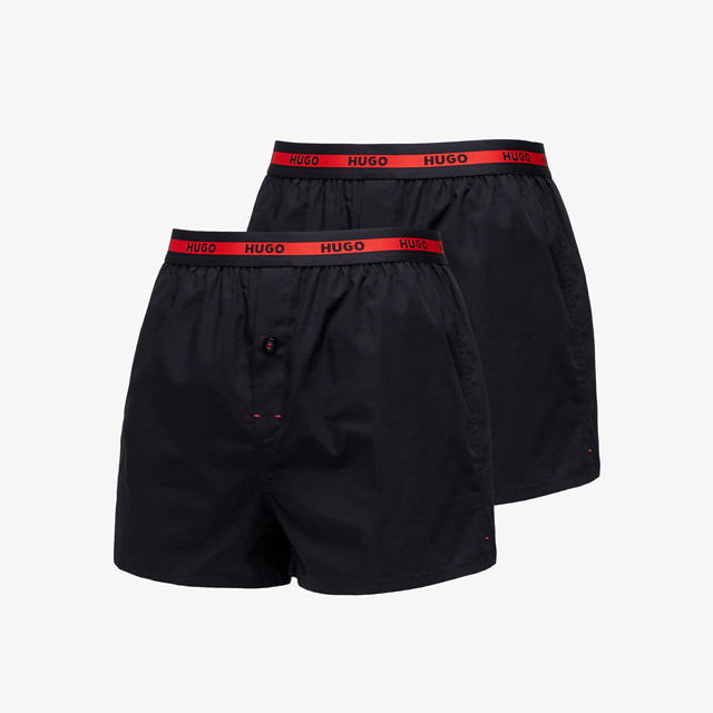 Woven Boxer Shorts 2 Pack Black