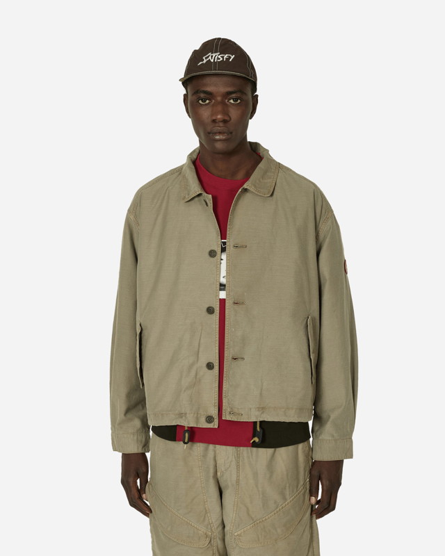 Dzsekik Cav Empt Overdye Light Cotton Button Jacket Khaki Zöld | CES25JK18 KHKI