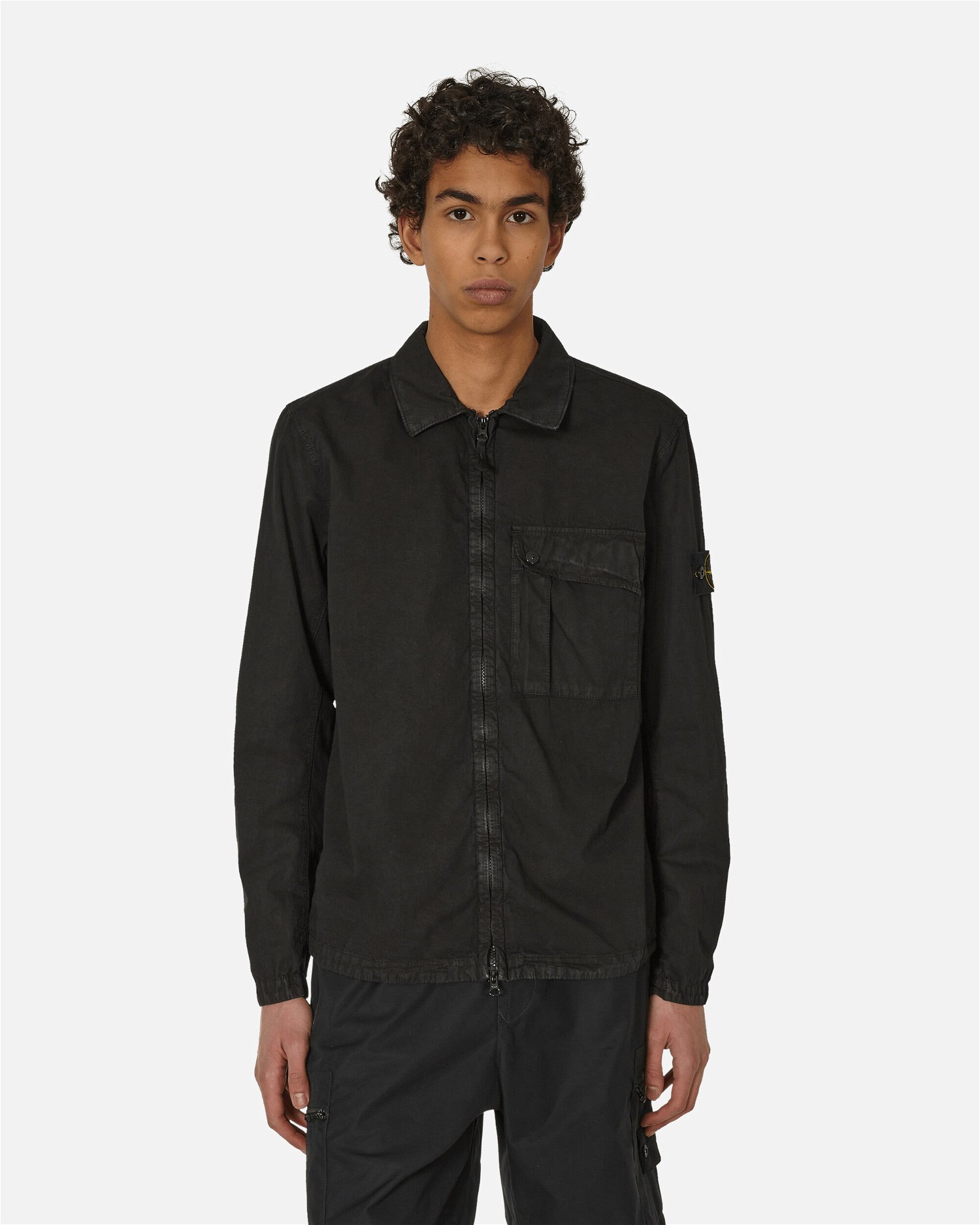 Ing Stone Island Garment Dyed Overshirt Fekete | 8015119WN V0129, 1