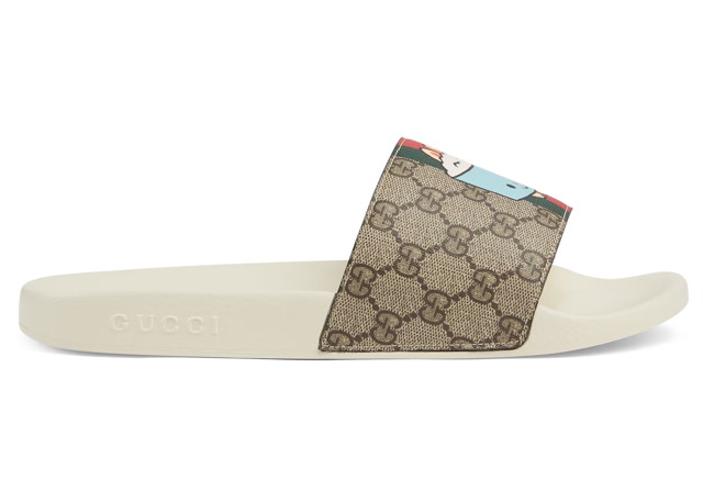 Sneakerek és cipők Gucci Animal Web Slides Beige Bézs | 737519 FABN0 8919
