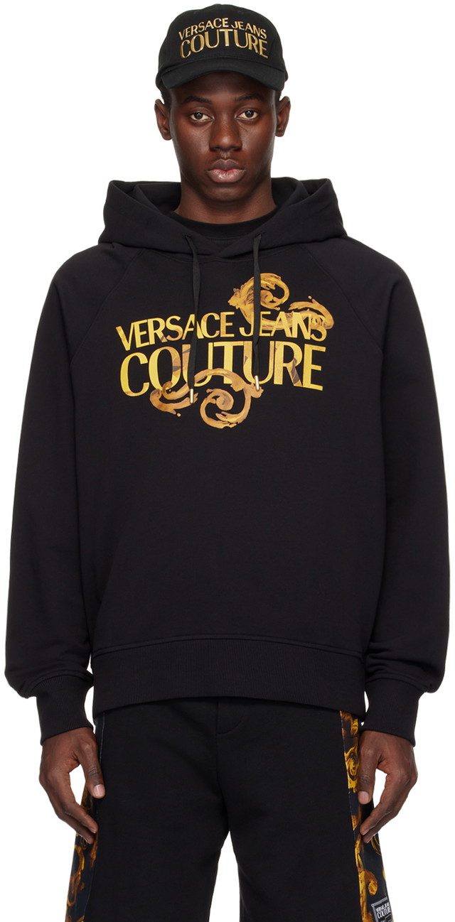 Sweatshirt Versace Couture Black Baroque Hoodie Fekete | E76GAIG00_ECF01G