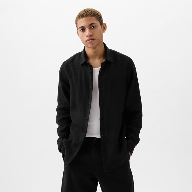 Longsleeve Linen Shirt True Black V2