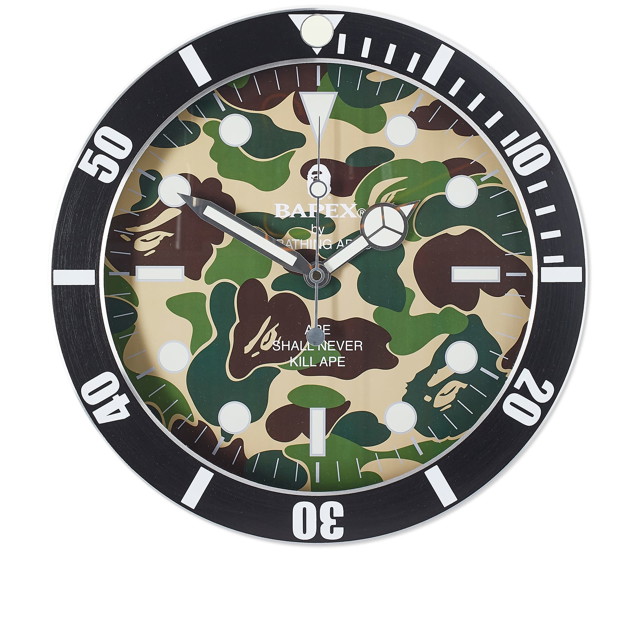 Lakberendezés BAPE A Bathing Ape Abc Camo Bapex Wall Clock Zöld | 001HOJ801003M-GRN