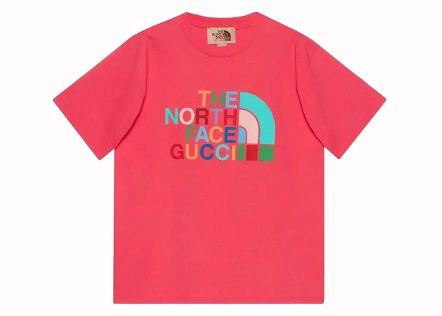 Póló Gucci x The North Face T-Shirt Red Multi 
Piros | 616036 XJDTV 5519