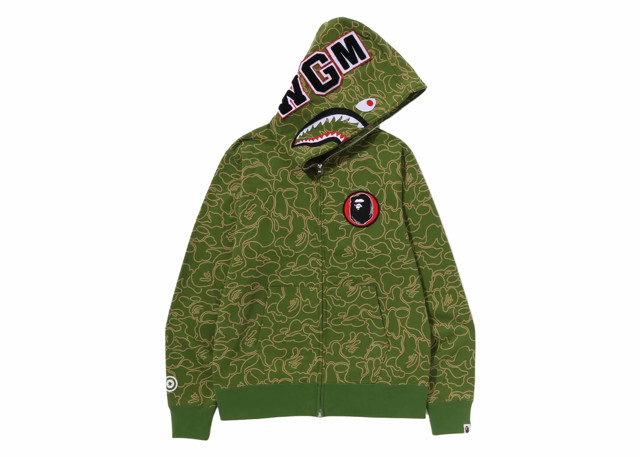 Sweatshirt BAPE BAPE 30th Anniversary Line Camo Shark Full Zip Hoodie Green Zöld | 1J70-115-001