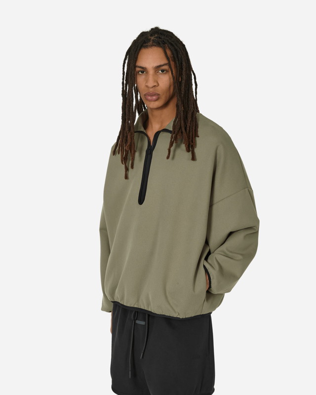 Fear of God Athletics Suede Fleece Half-Zip Sweatshirt Clay